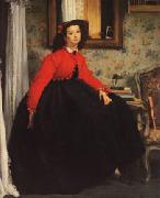 James Tissot Portrait of Mlle.L.L(or Young Girl in Red Jacket) oil painting artist